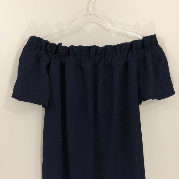 Pleione Off Shoulder Navy Blue Dress XS - Picture 3 of 8